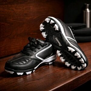 New Franklin Boys Youth Baseball Cleats - Size 10 - Black & White
